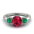 Classic 3 Stone Ruby Engagement Ring - Sofia No. 27 image 1