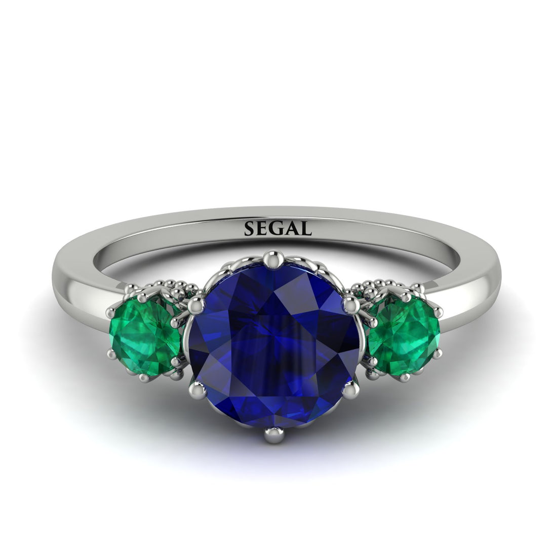 Classic 3 Stone Sapphire Engagement Ring - Sofia No. 30
