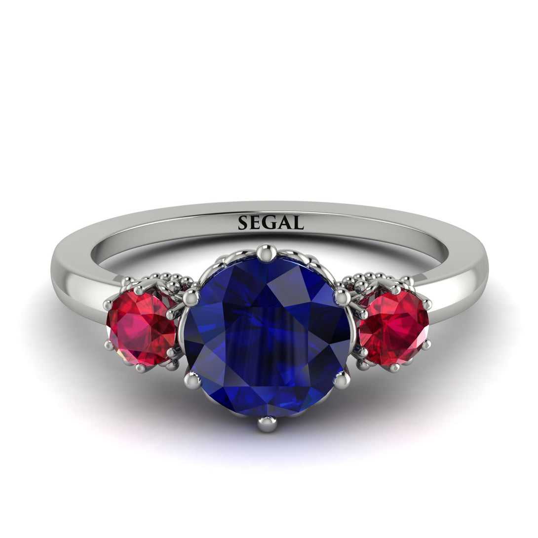 Classic 3 Stone Sapphire Engagement Ring - Sofia No. 60