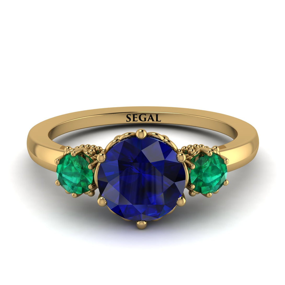 Classic 3 Stone Sapphire Engagement Ring - Sofia No. 28