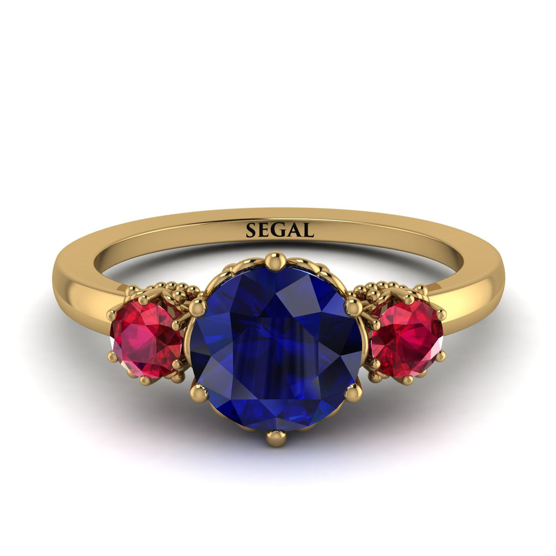 Classic 3 Stone Sapphire Engagement Ring - Sofia No. 58
