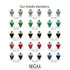 Triangle Emerald Earrings With Round Stone - Estella No. 66 image 5