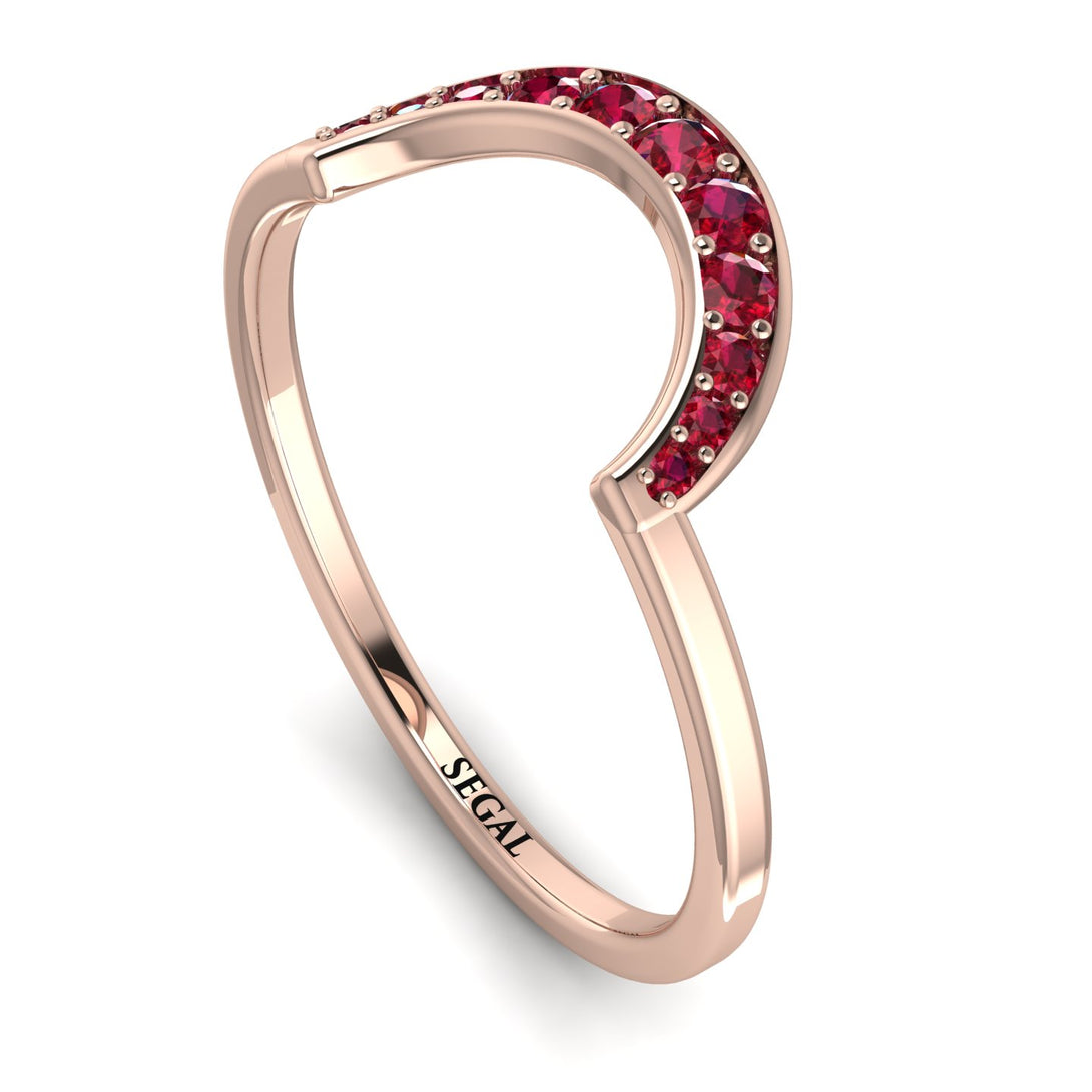 Large Half Round Stacking Ruby Ring - Brooke No. 11
