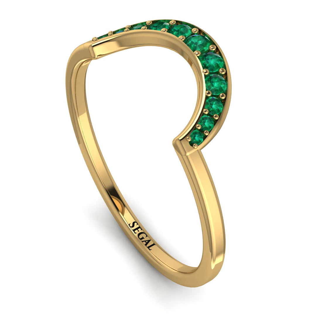 Large Half Round Stacking Emerald Ring - Brooke No. 4