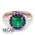 1ct Round Emerald Engagement Ring - Natalia No. 65 image 3