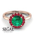 1ct Round Emerald Engagement Ring - Natalia No. 50 image 3