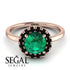1ct Round Emerald Engagement Ring - Natalia No. 35 image 3