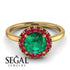 1ct Round Emerald Engagement Ring - Natalia No. 49 image 3