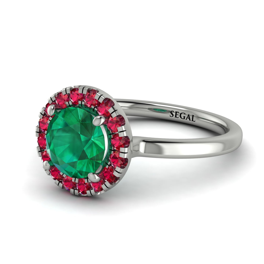 1ct Round Emerald Engagement Ring - Natalia No. 51