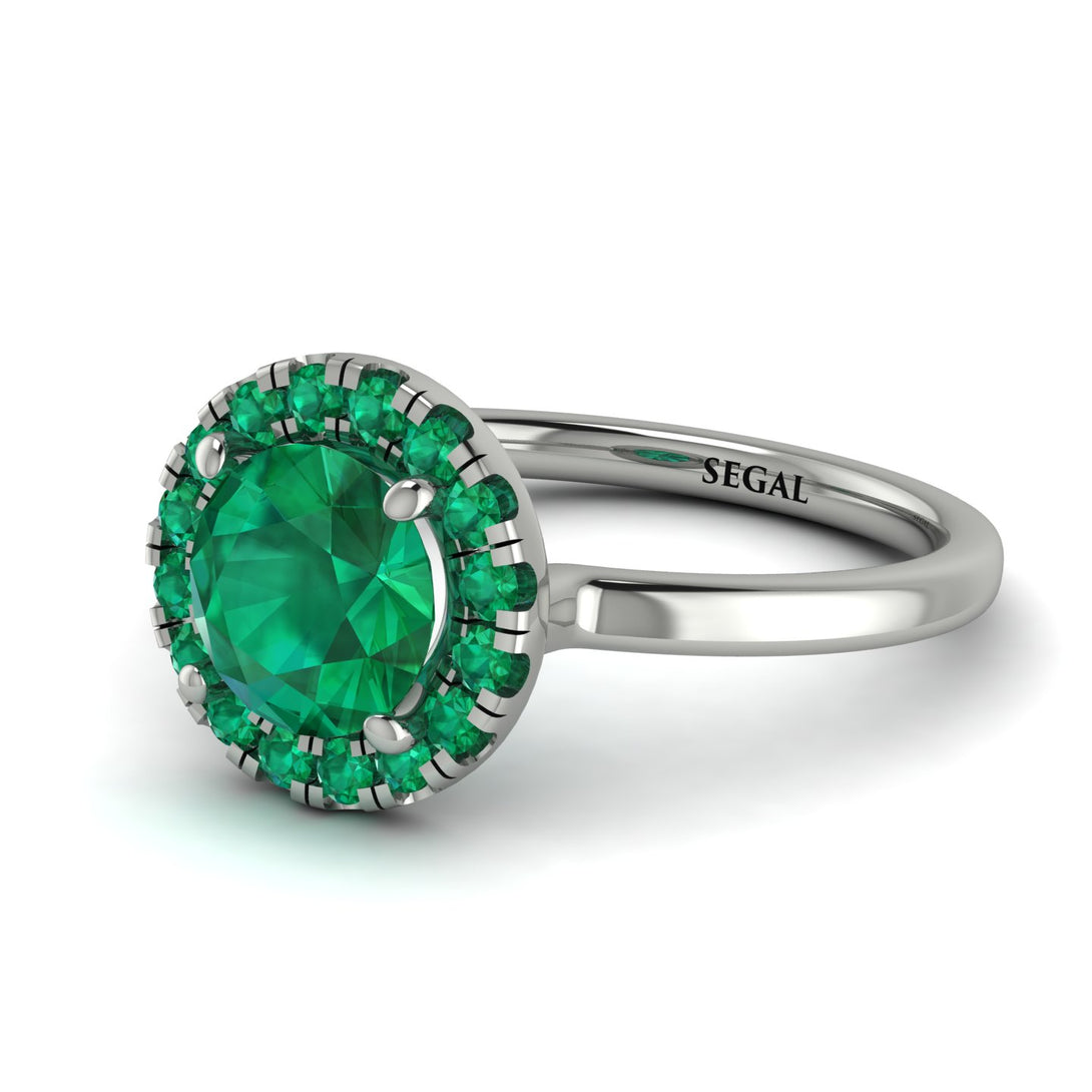 1ct Round Emerald Engagement Ring - Natalia No. 21