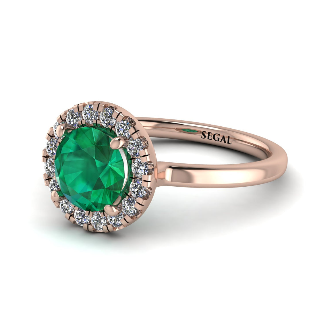 1ct Round Emerald Engagement Ring - Natalia No. 5