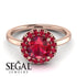 1ct Round Ruby Engagement Ring - Natalia No. 56 image 3