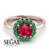 1ct Round Ruby Engagement Ring - Natalia No. 26 image 3