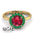 1ct Round Ruby Engagement Ring - Natalia No. 25 image 3