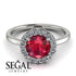 1ct Round Ruby Engagement Ring - Natalia No. 12 image 3