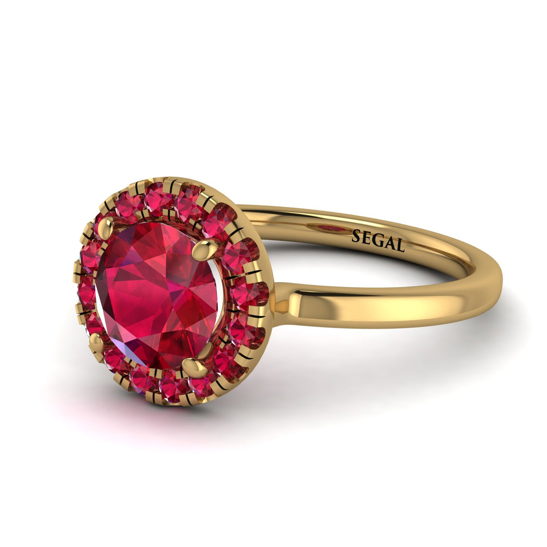 1ct Round Ruby Engagement Ring - Natalia No. 55