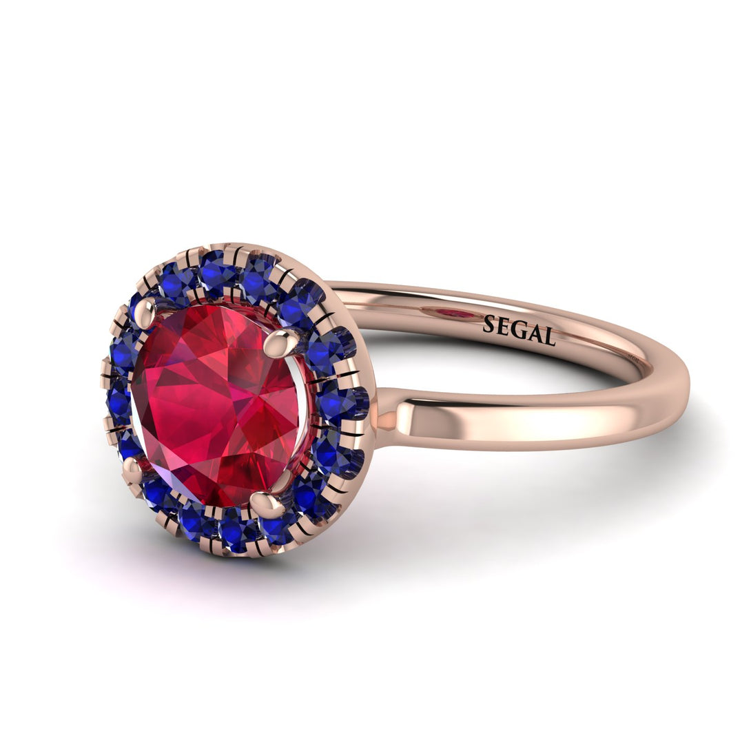 1ct Round Ruby Engagement Ring - Natalia No. 71