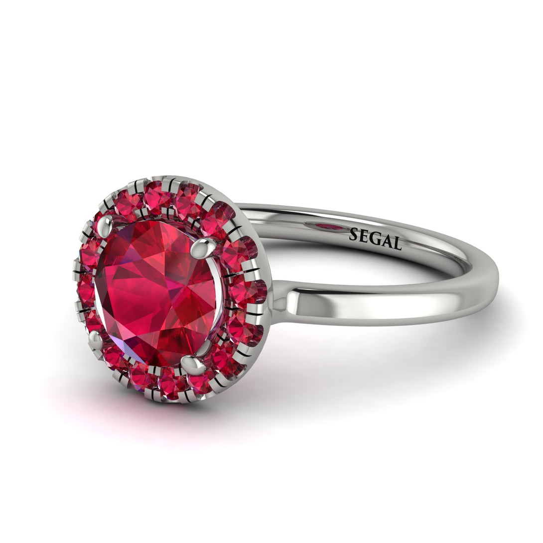 1ct Round Ruby Engagement Ring - Natalia No. 57