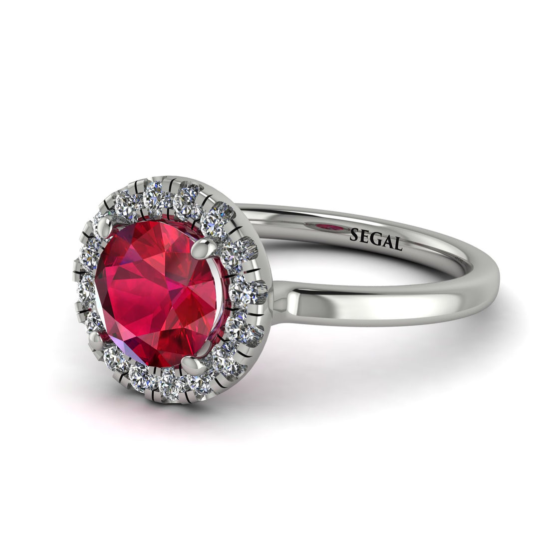 1ct Round Ruby Engagement Ring - Natalia No. 12