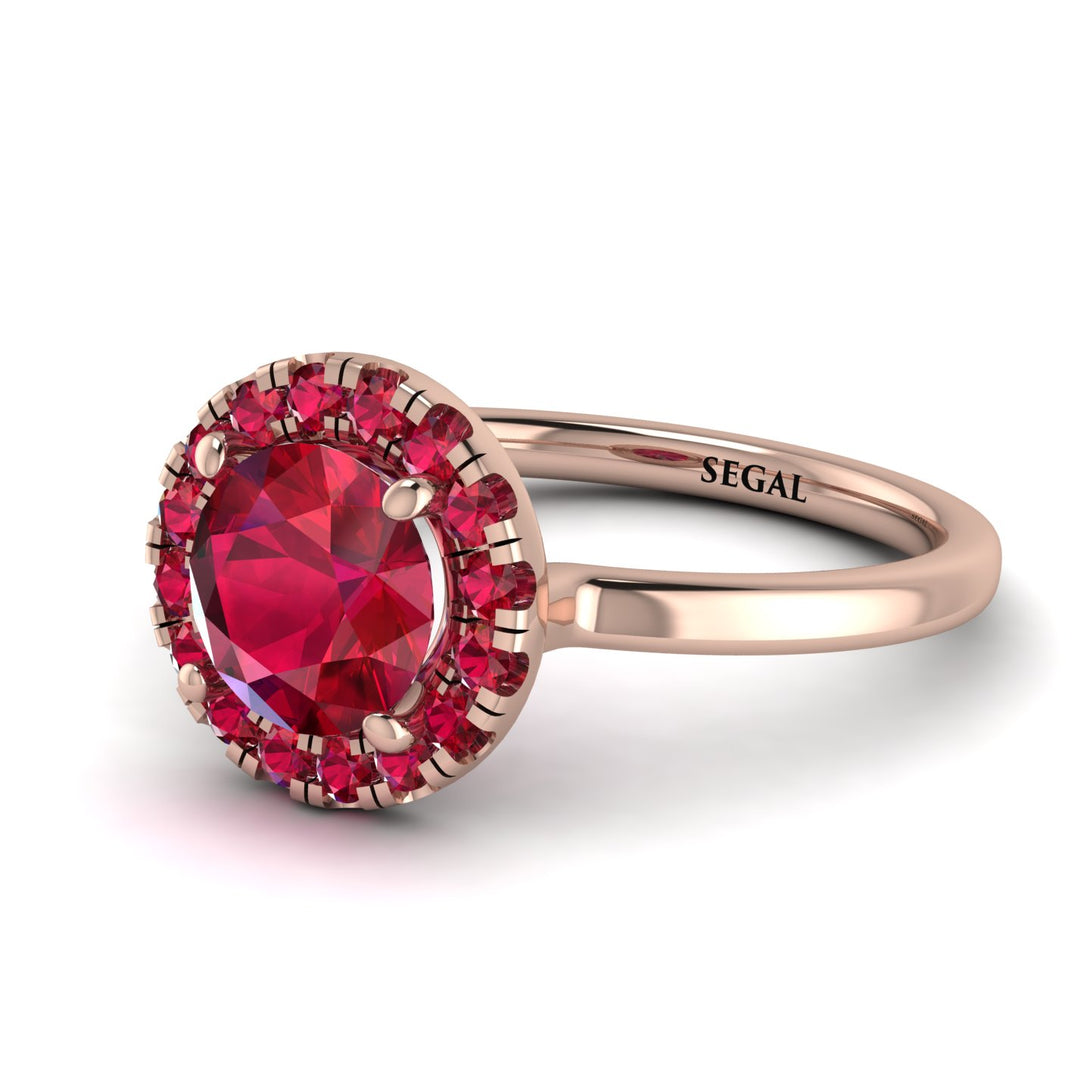 1ct Round Ruby Engagement Ring - Natalia No. 56