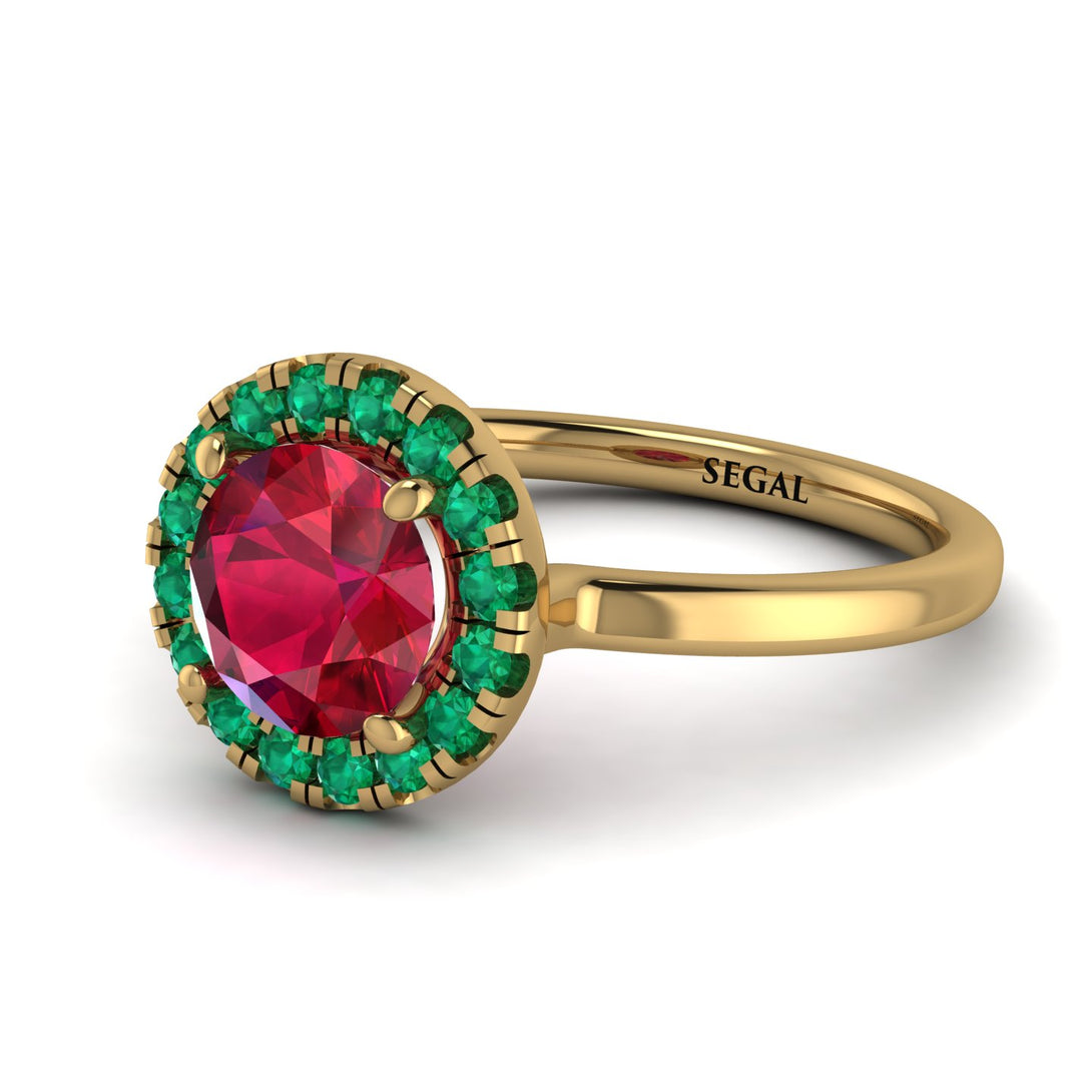 1ct Round Ruby Engagement Ring - Natalia No. 25