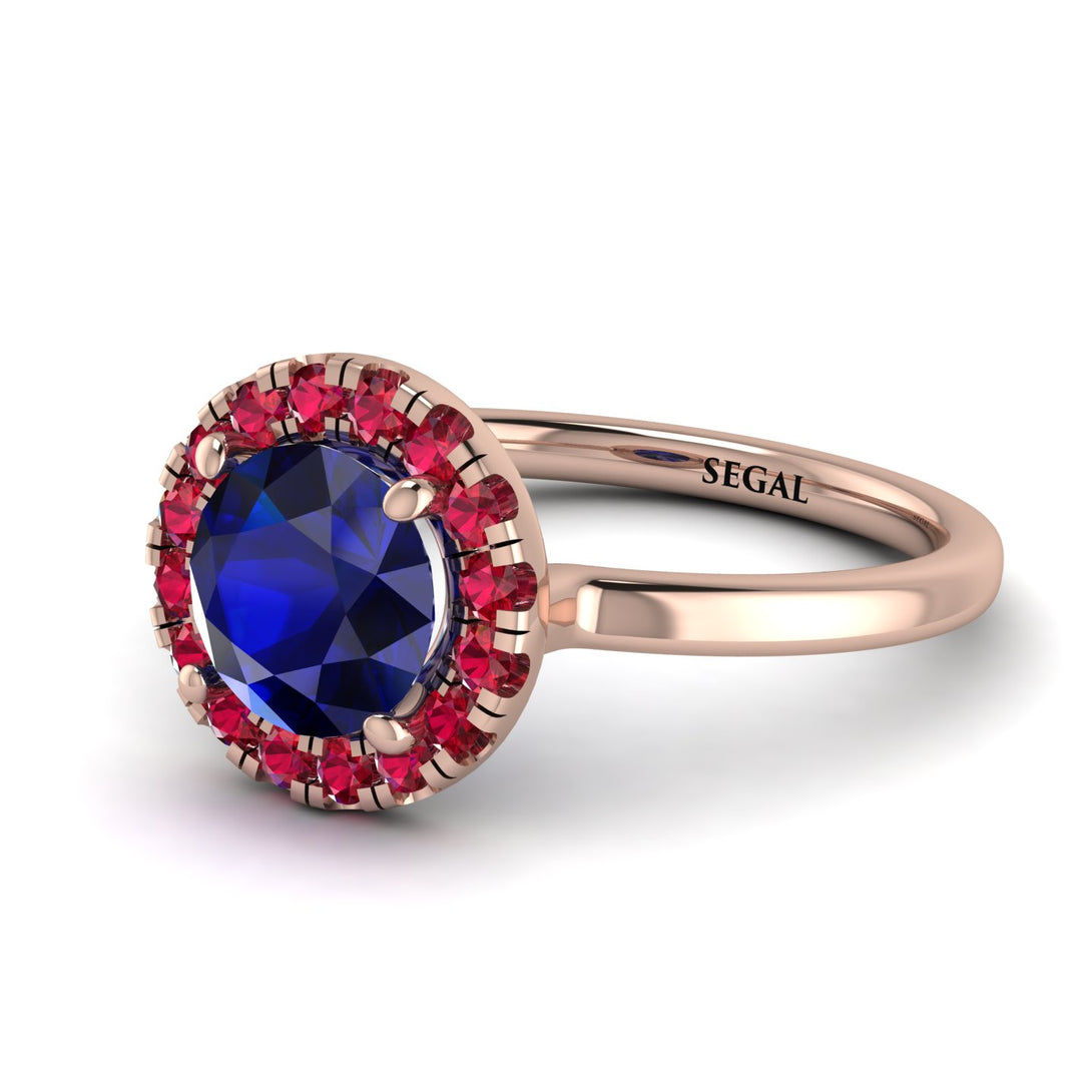 1ct Round Sapphire Engagement Ring - Natalia No. 59