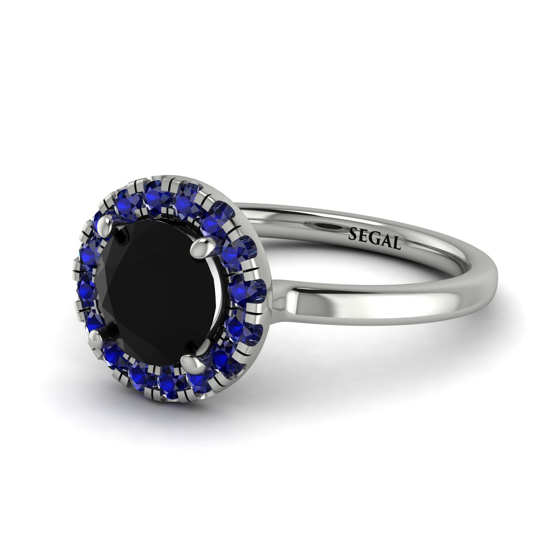 1ct Round Black Diamond Engagement Ring - Natalia No. 69