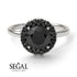 1ct Round Black Diamond Engagement Ring - Natalia No. 39 image 4