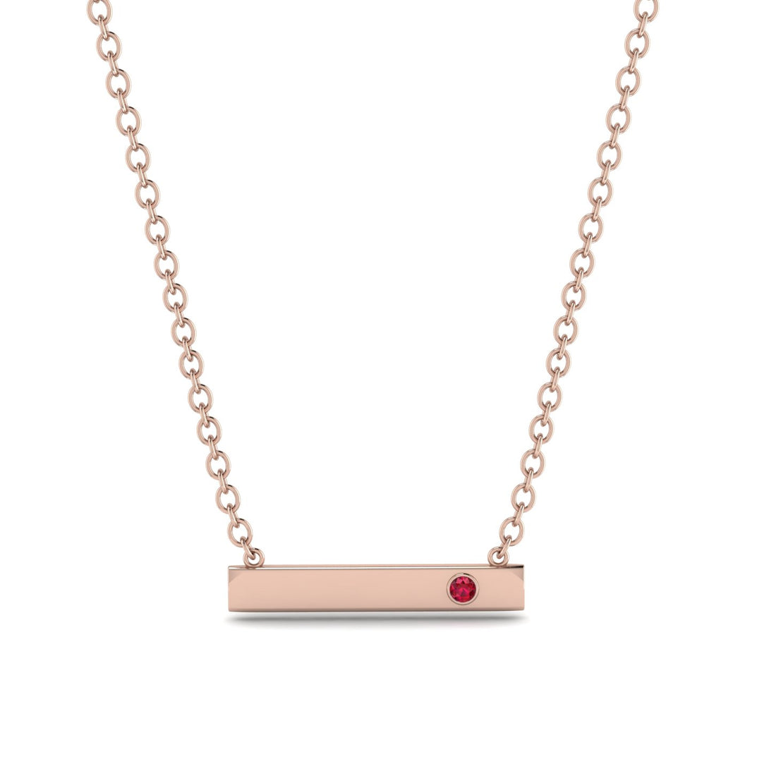 Ruby Gold Necklace Bar - Crystal No. 11