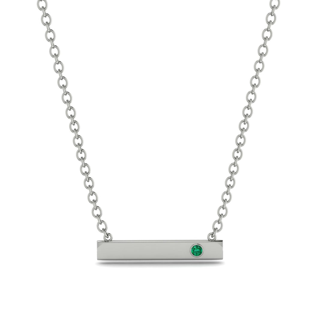 Emerald Gold Necklace Bar - Crystal No. 6