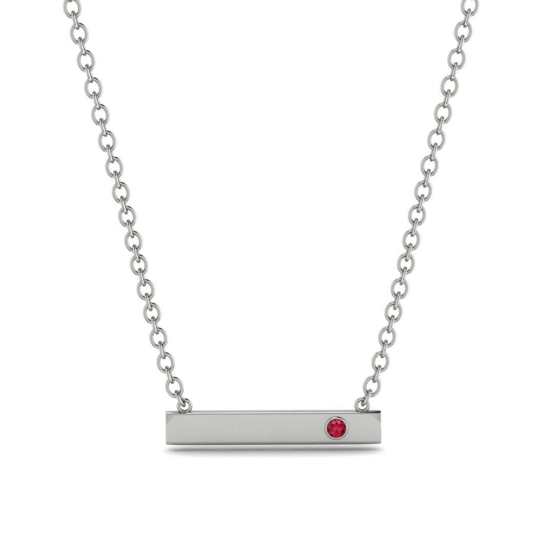 Ruby Gold Necklace Bar - Crystal No. 12