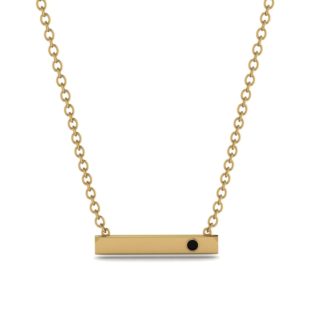 Black Diamond Gold Necklace Bar - Crystal No. 7