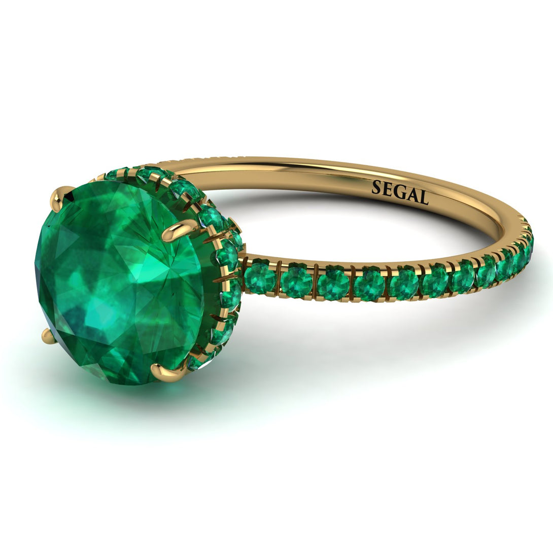 2ct Hidden Halo Emerald Engagement Ring - Adaline No. 19