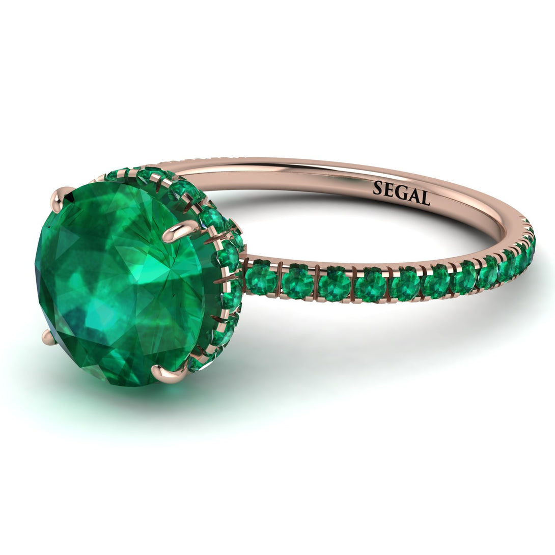 2ct Hidden Halo Emerald Engagement Ring - Adaline No. 20
