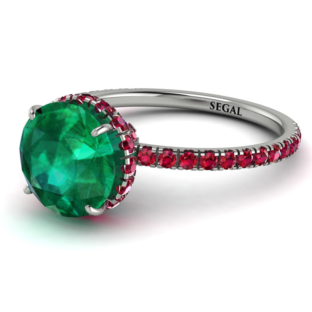 2ct Hidden Halo Emerald Engagement Ring - Adaline No. 51