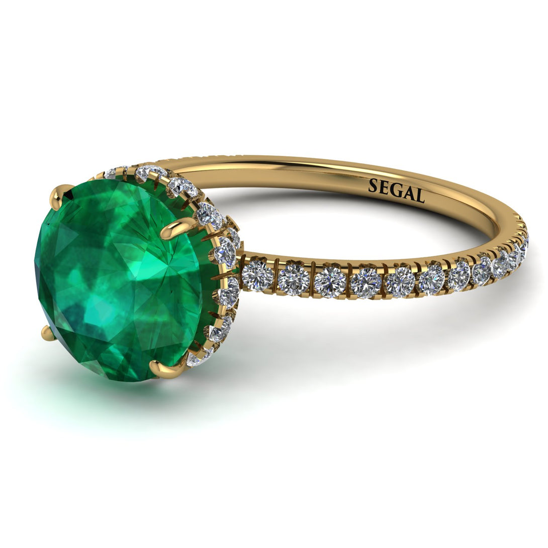 2ct Hidden Halo Emerald Engagement Ring - Adaline No. 4