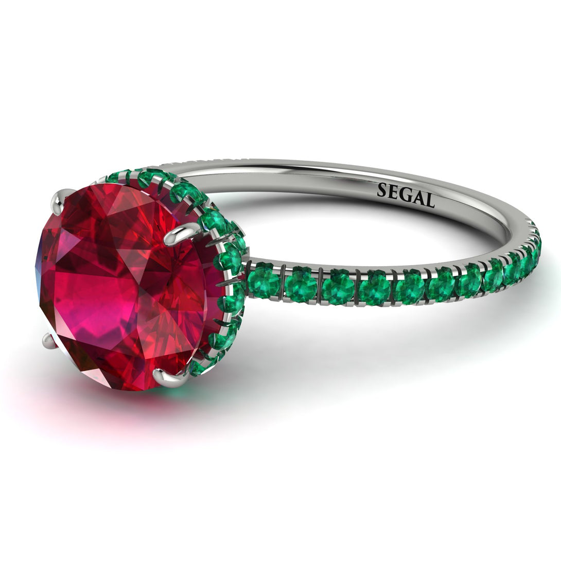 2ct Hidden Halo Ruby Engagement Ring - Adaline No. 27