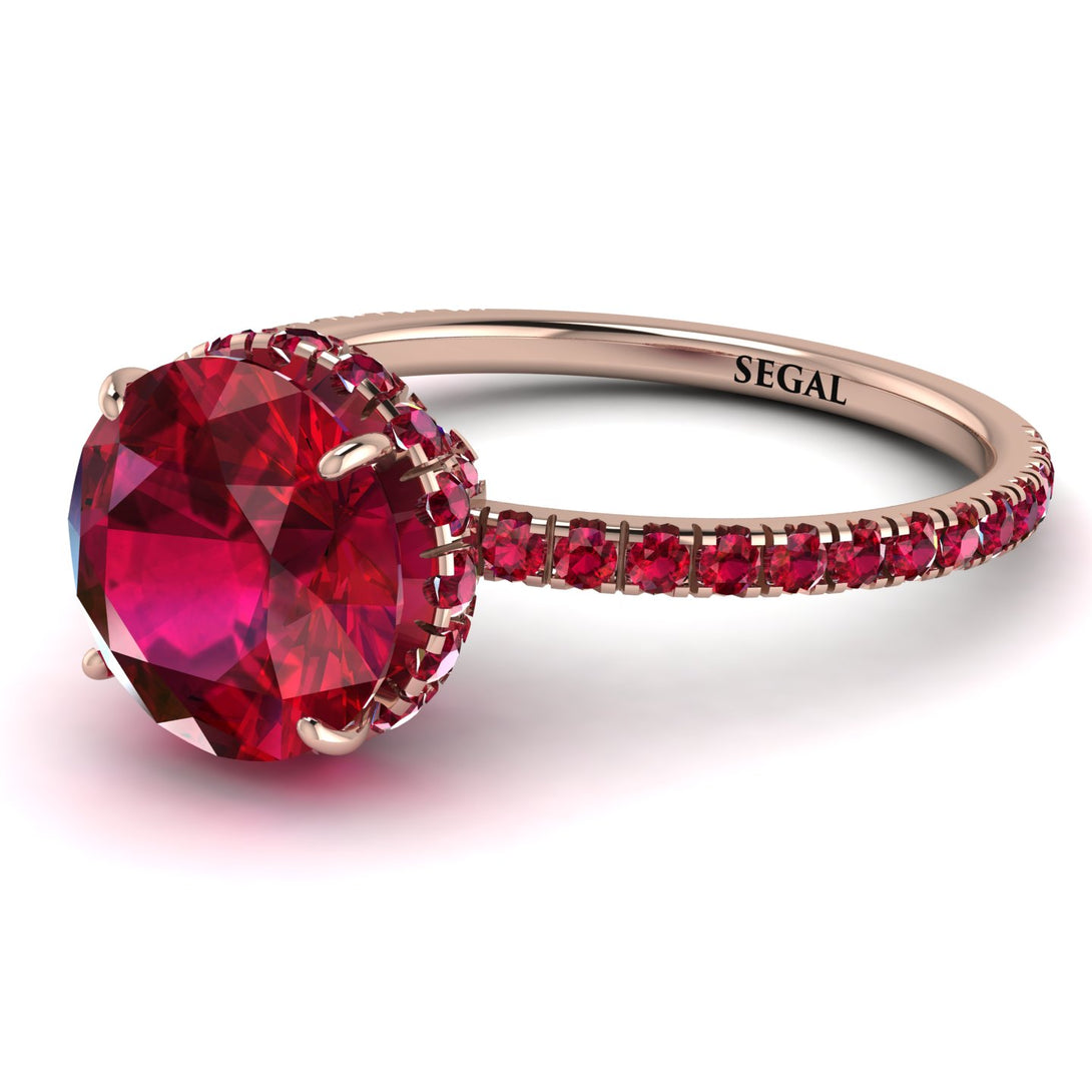 2ct Hidden Halo Ruby Engagement Ring - Adaline No. 56