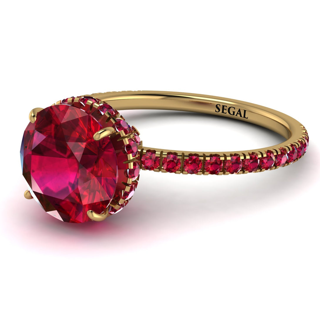 2ct Hidden Halo Ruby Engagement Ring - Adaline No. 55