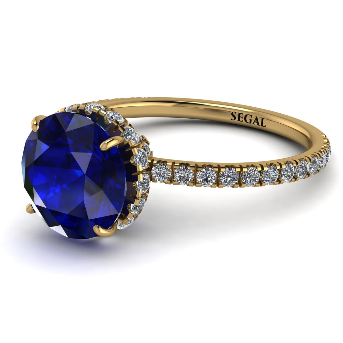 2ct Hidden Halo Sapphire Engagement Ring - Adaline No. 13