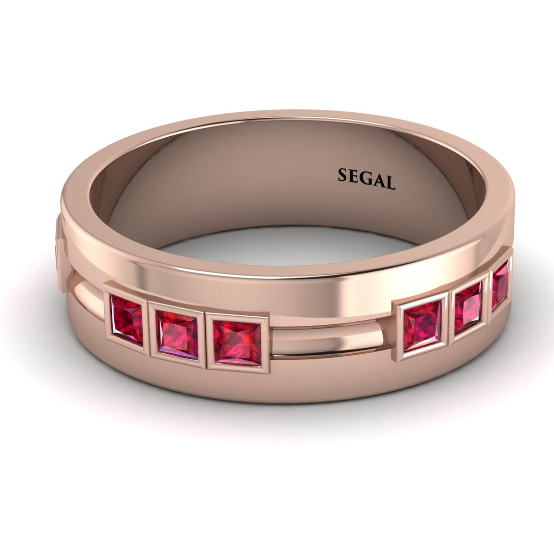 Glamorous Princess Ruby Wedding Ring - Samuel No. 8
