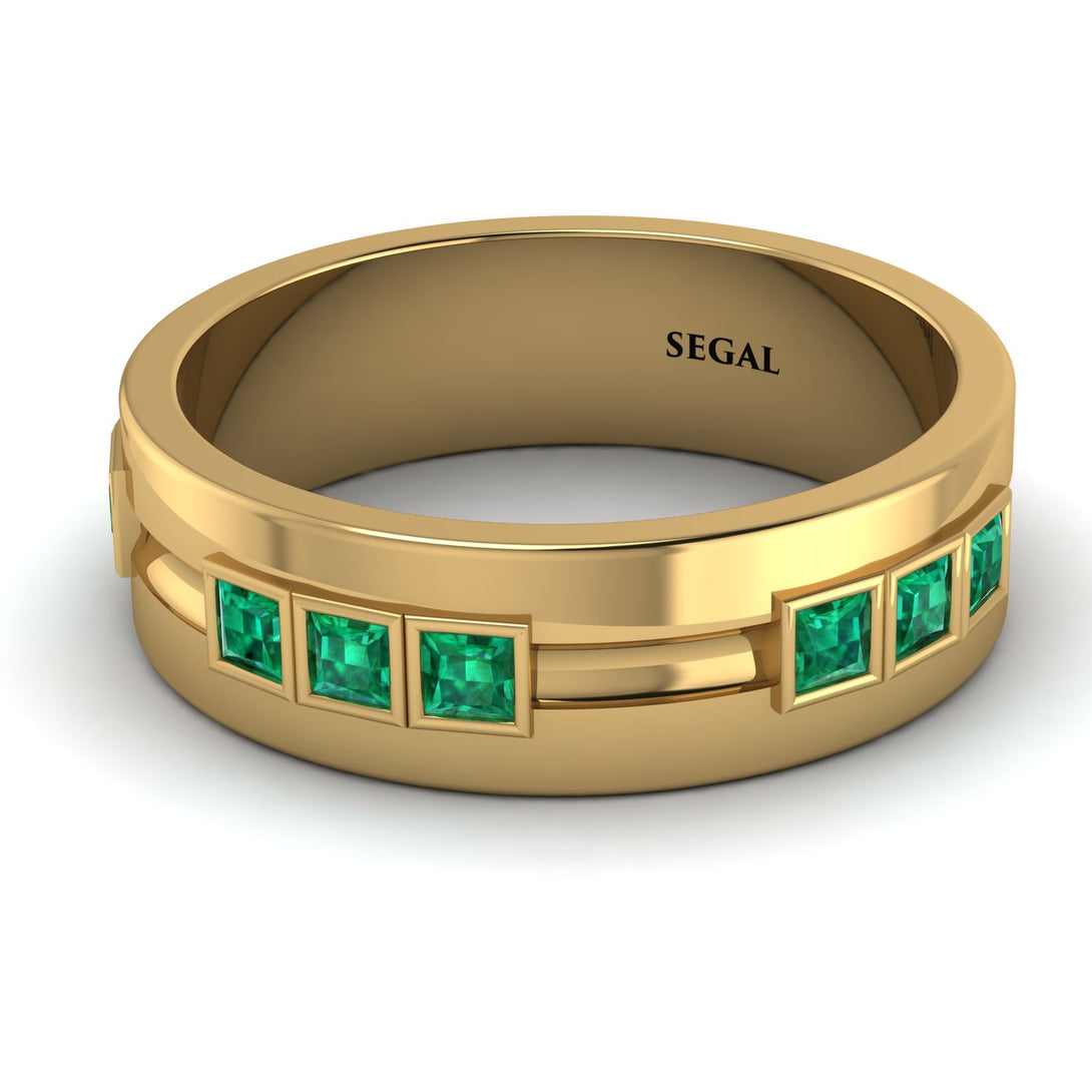 Glamorous Princess Emerald Wedding Ring - Samuel No. 10