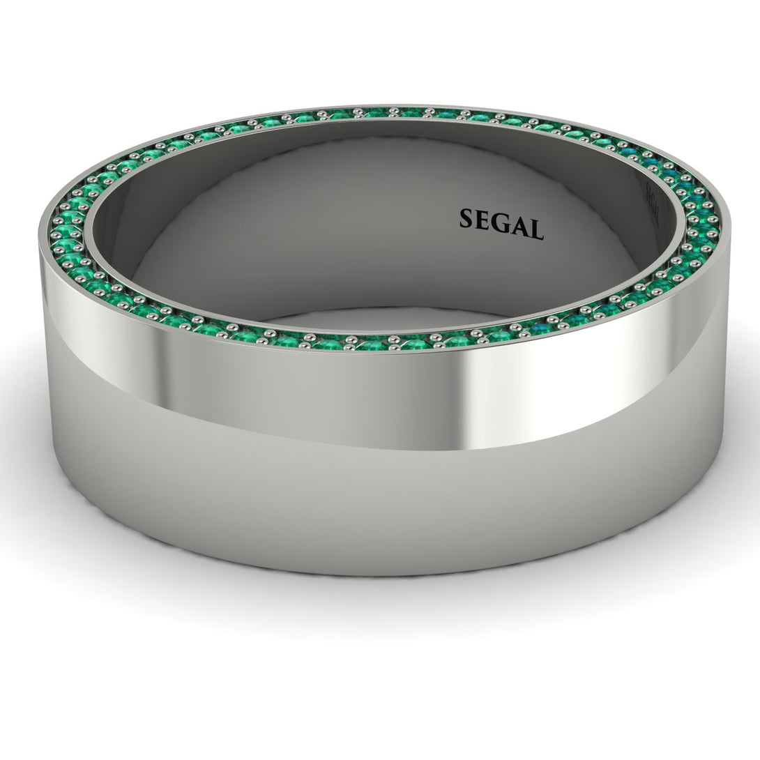 Massive Emerald Eternity Wedding Band - Liam No. 6