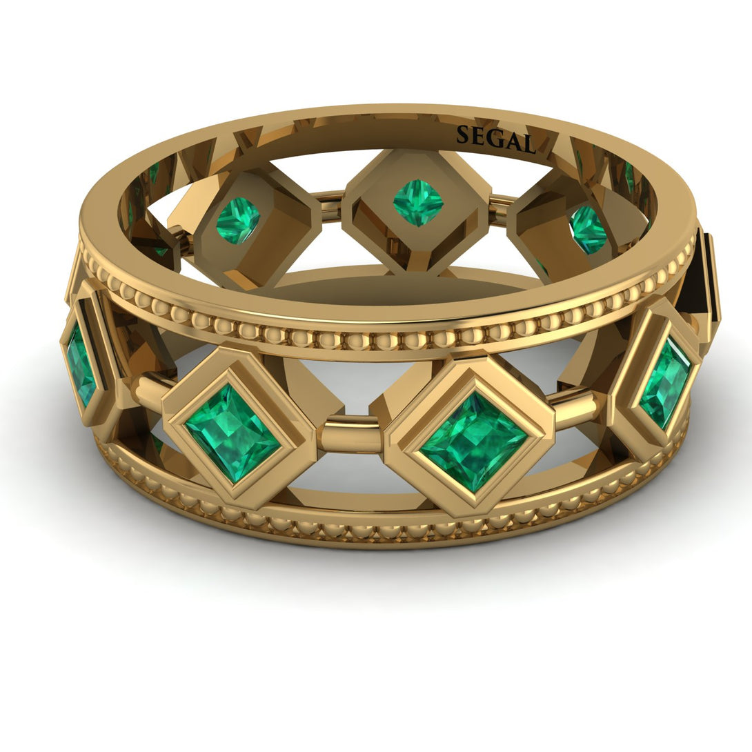 Glamorous Emerald Wedding Ring - Lucas No. 4