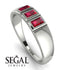 3 Stone Bagutte Ruby Ring - Lilly No. 12 image 2
