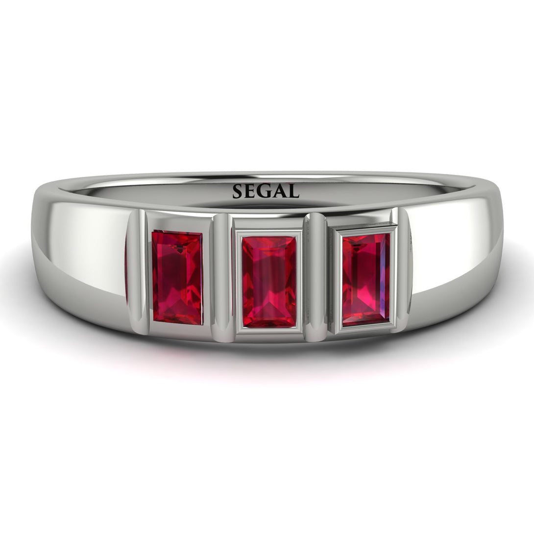 3 Stone Bagutte Ruby Ring - Lilly No. 12