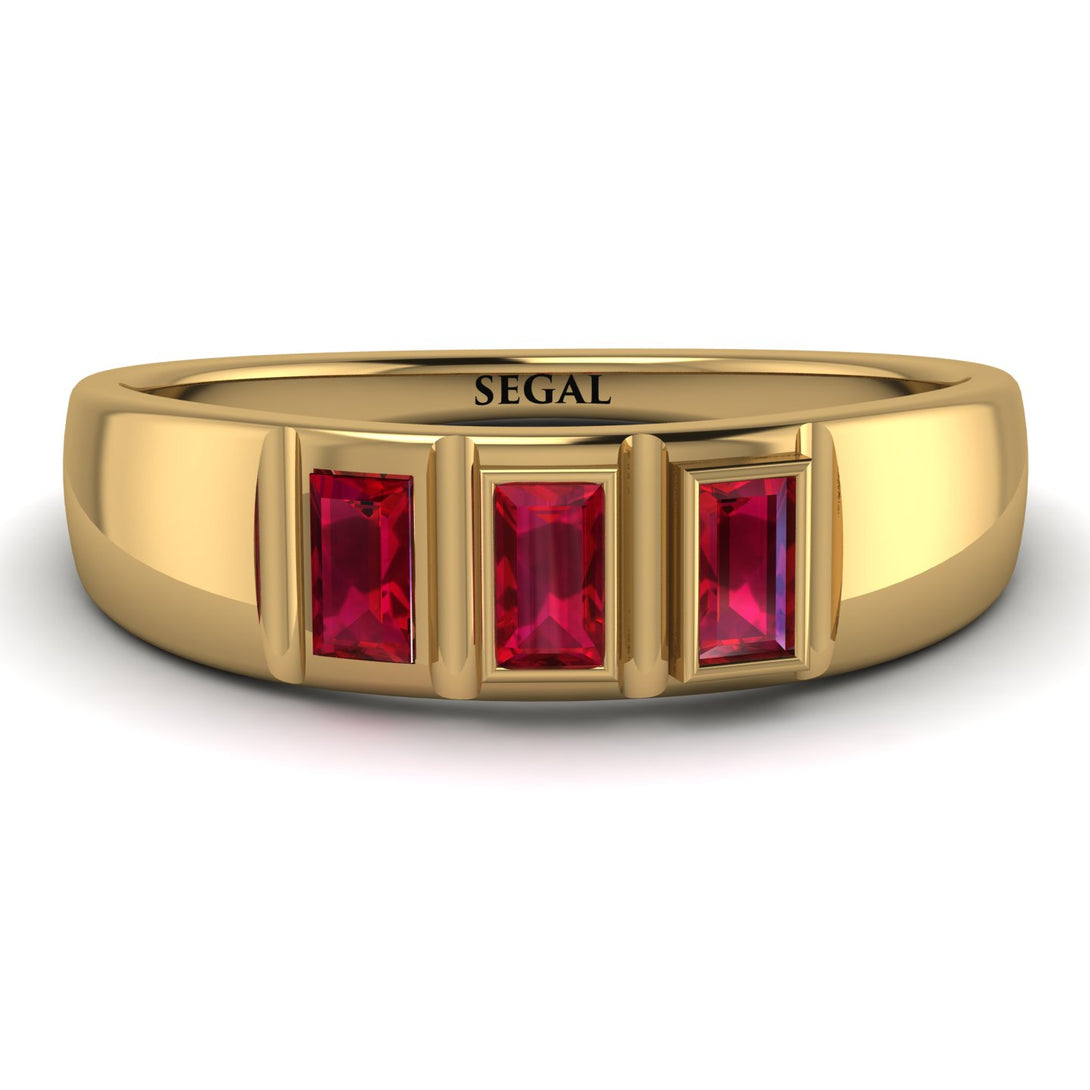 3 Stone Bagutte Ruby Ring - Lilly No. 10