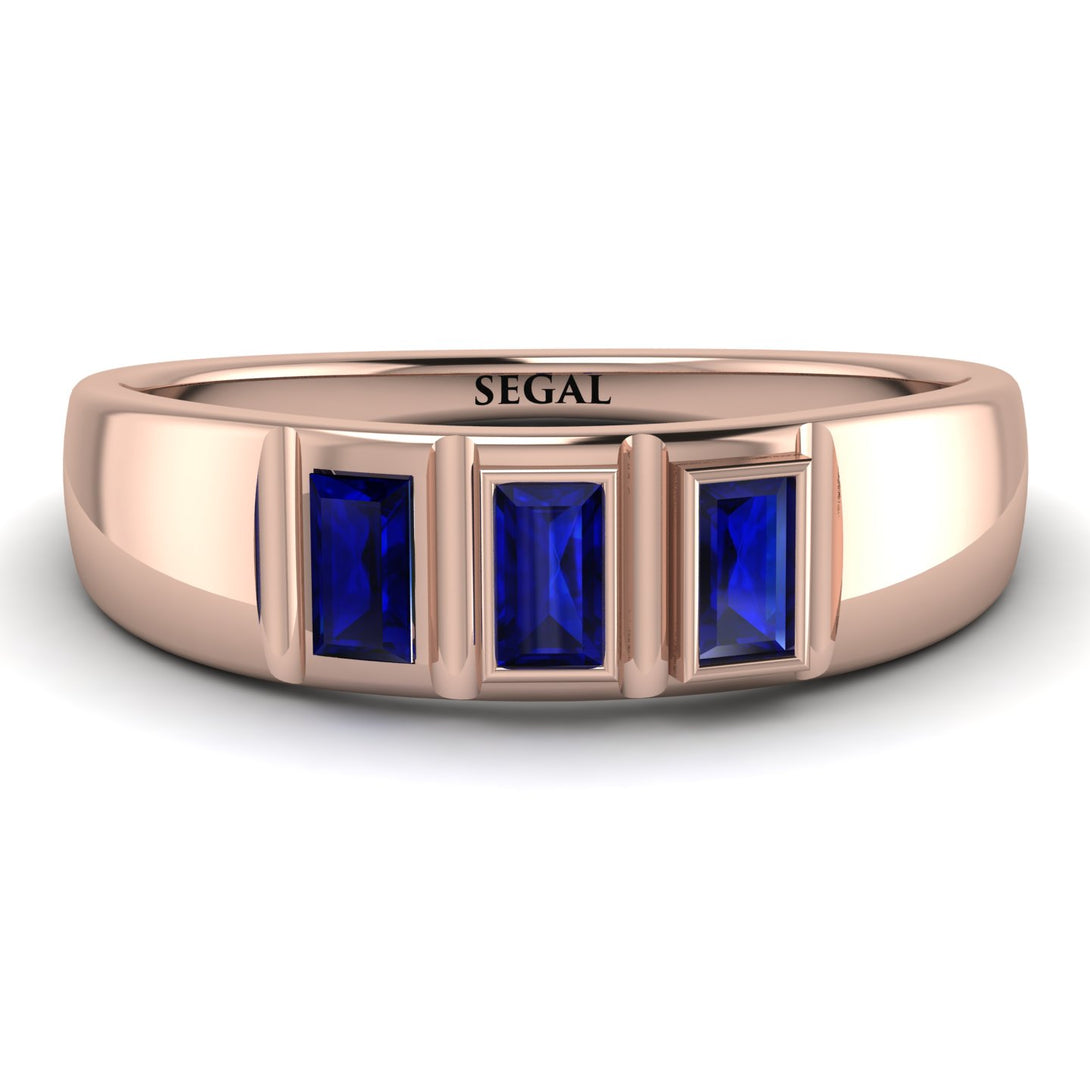 3 Stone Bagutte Sapphire Ring - Lilly No. 14