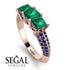 3 Stones Princess Emerald Ring - Rebecca No. 65 image 10