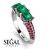3 Stones Princess Emerald Ring - Rebecca No. 51 image 10